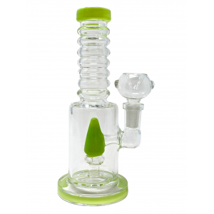 7.5" Multi Ring Neck Triangle Perc Straight Water Pipe Rig - [ZD241]